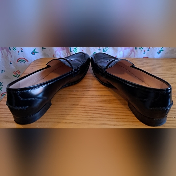 EUC J Crew Academy Black Patent Leather Casual Prep Penny Loafer Flat Shoe SZ 7 - Picture 4 of 9